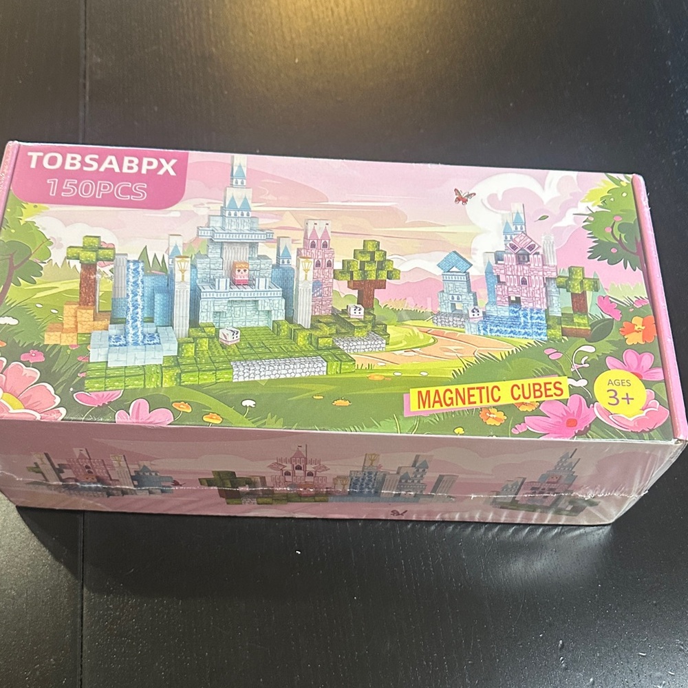 Magnetic Building Blocks Set - Pink and Green